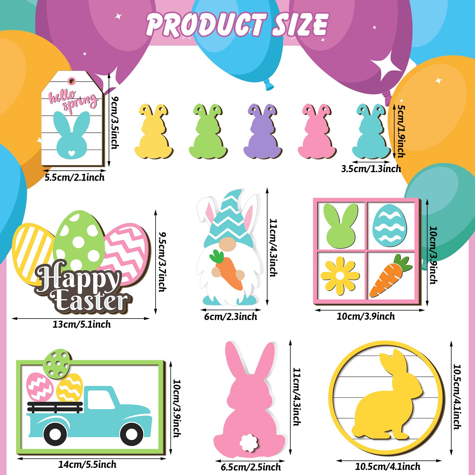 Easter Tiered Tray Decor Wooden Signs Set (No Tray), Rustic Bunny Egg Carrot Jesus Cross Risen Ornaments Cute Durable Layered Tray Signs for Mantel Shelf Table Kitchen Display, Spring Home Easter Decor Christian Family Religious Party Gifts, Date Suppiles