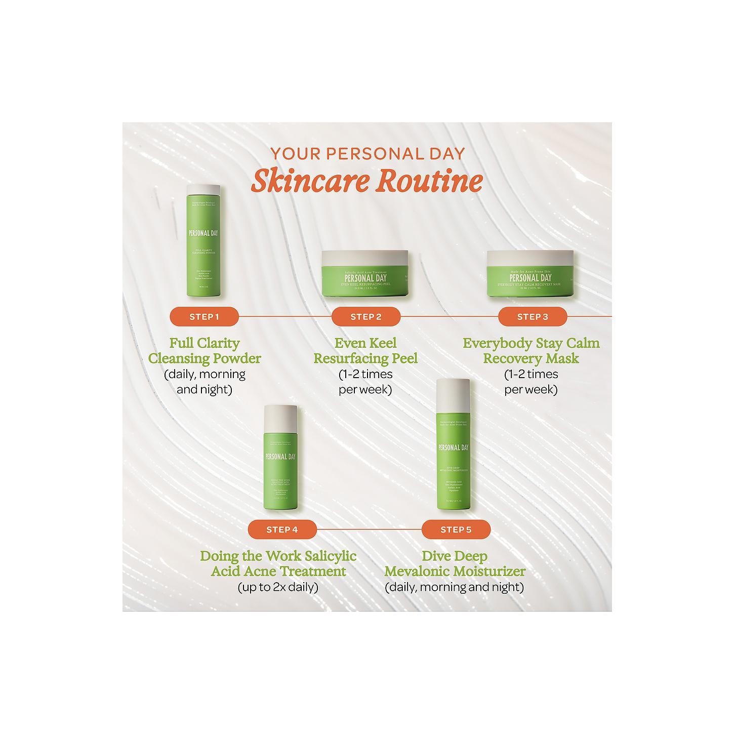 Personal Day Self-Discovery Skin Care Kit, Lactic Acid Cleanser for Acne Repair & Moisture Boosting