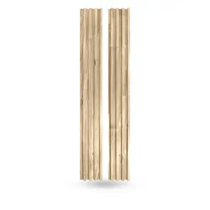 STICKGOO & FLOLEOPA 3D PVC Wall Panels 33pcs Unfinished Wood Slat & Diamond Geometric Pattern Tiles, Waterproof & Fire Resistant, 11.8×11.8 in, 1mm Thick– Decorative Wall Panels for Living Room, Bedroom, Office, Hotel, Game Room & TV Accent Walls