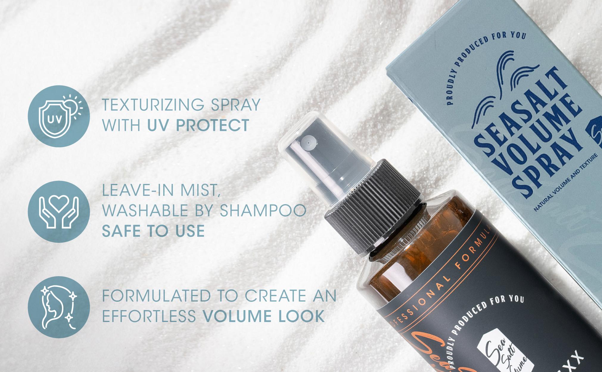 HAIRPLEXX Sea Salt Volume Spray for Natural Waves & Hair Texture with Matte Finish - Quick Volume & Texture Fast - 200ml - Volumizing Lengthening Hold Curl Defining