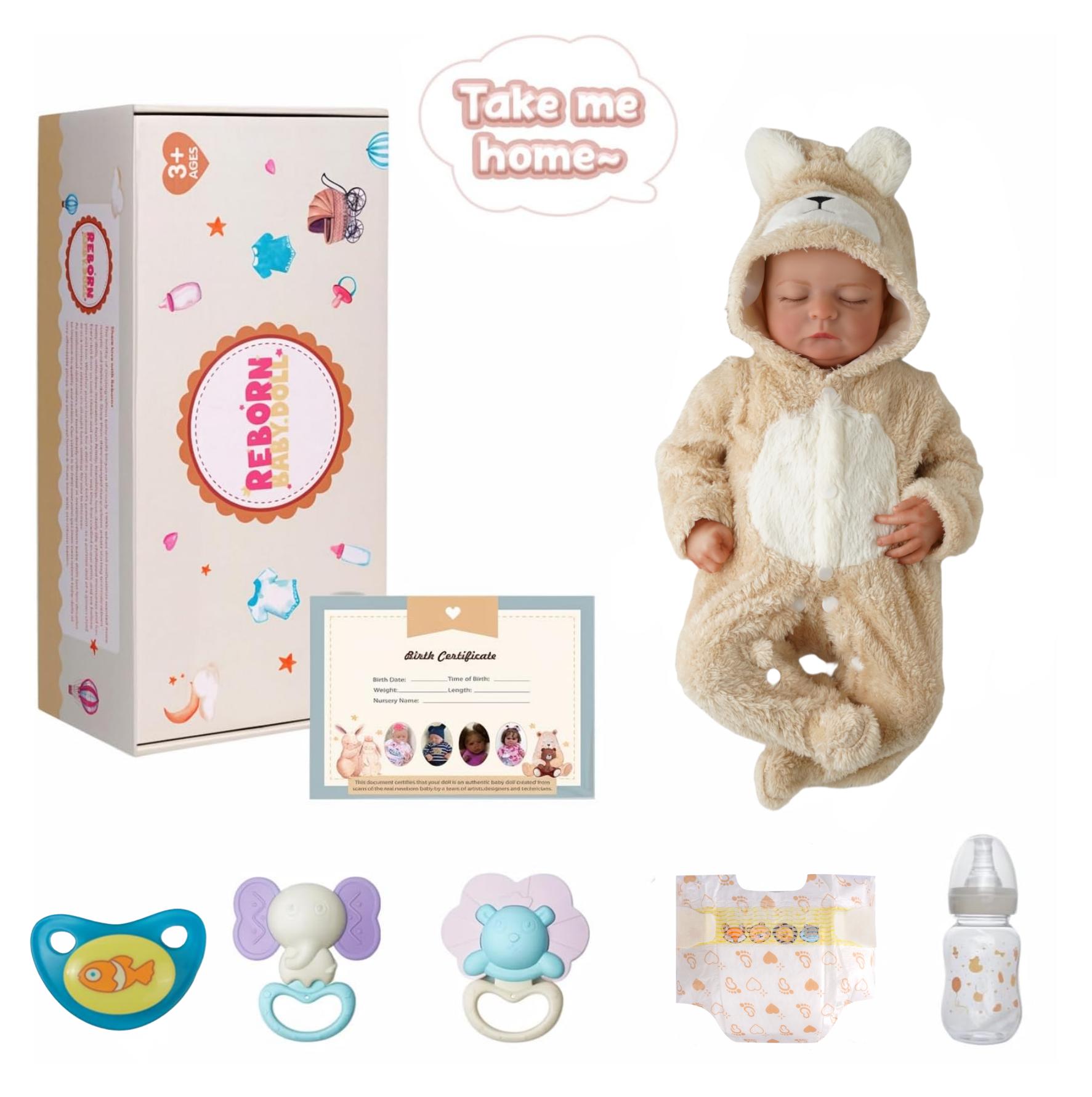 BABESIDE Lifelike Reborn Baby Dolls 20Inch Full-body Vinyl Real Life Baby Dolls with Toy Accessories for Kids Age 3+ Perfect Gifts for Mother's Day Valentine's Day Children's Day & Christmas