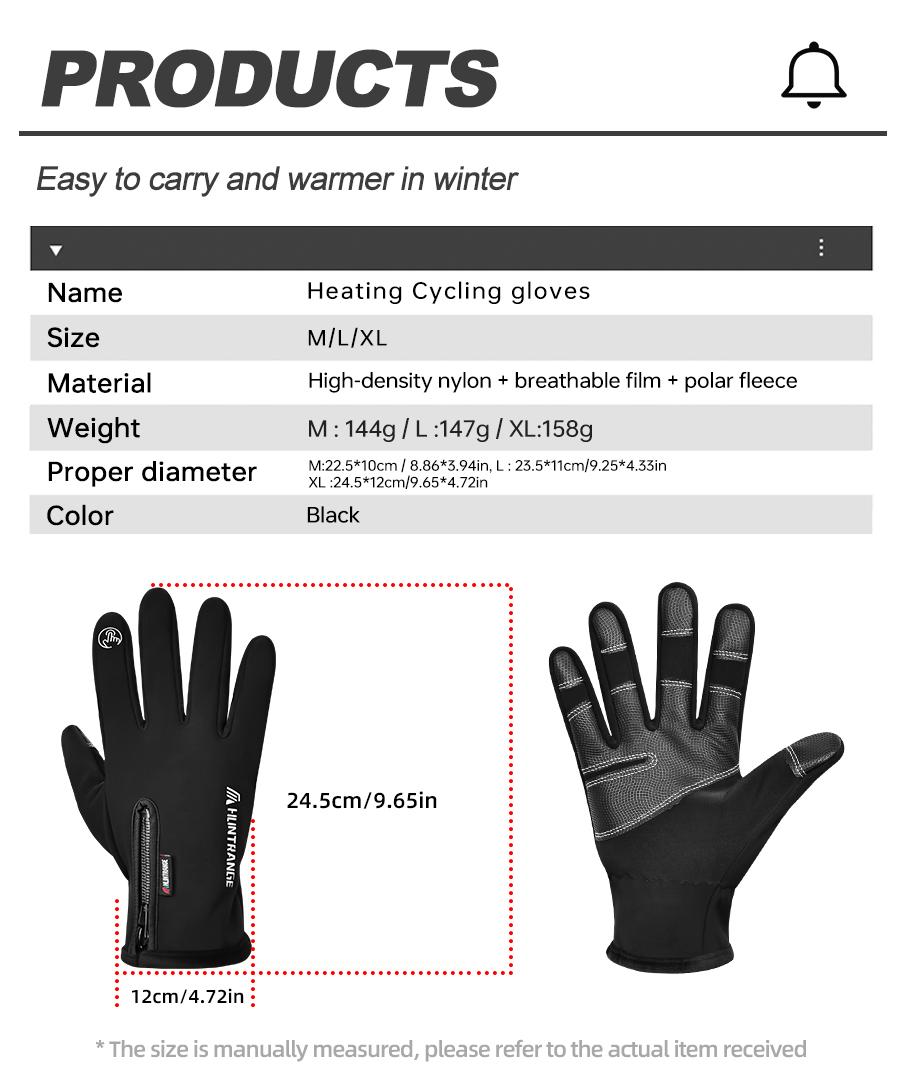 USB Heated Gloves Winter Waterproof Touch Screen Ski Gloves Rechargeable Heated Snowboard Motorcycle Bicycle Warm Gloves