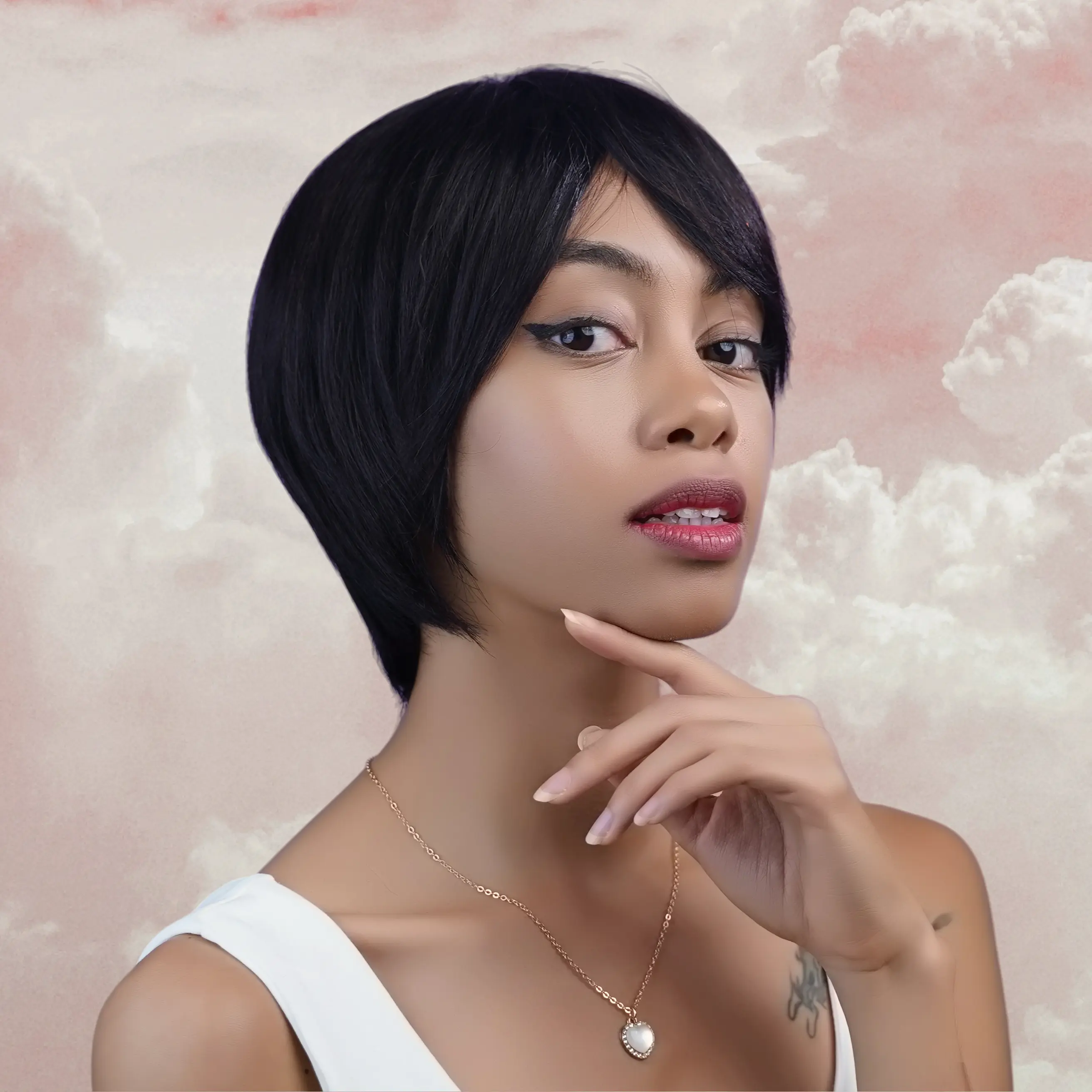 Short Bob Human Hair Wig with Bangs – Soft & Natural for Everyday Wear 1_f10ad6a4-b330-4f44-b1c1-  main image 3