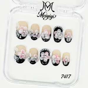 .DP.7417.French Carved Pearl Wearable Nails