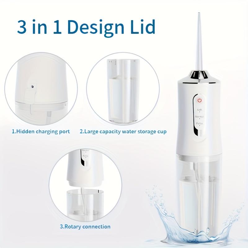 USB Rechargeable Home Mouthwash, Powerful Portable Irrigator with 3 Modes And 4 Nozzles for Teeth Cleaning, Travel Cordless Oral Rinser, Travel Dental Rinse, Home Electric Pulse Dental Cleaner, Father's Day Gift, Holiday Gift, Christmas Gift