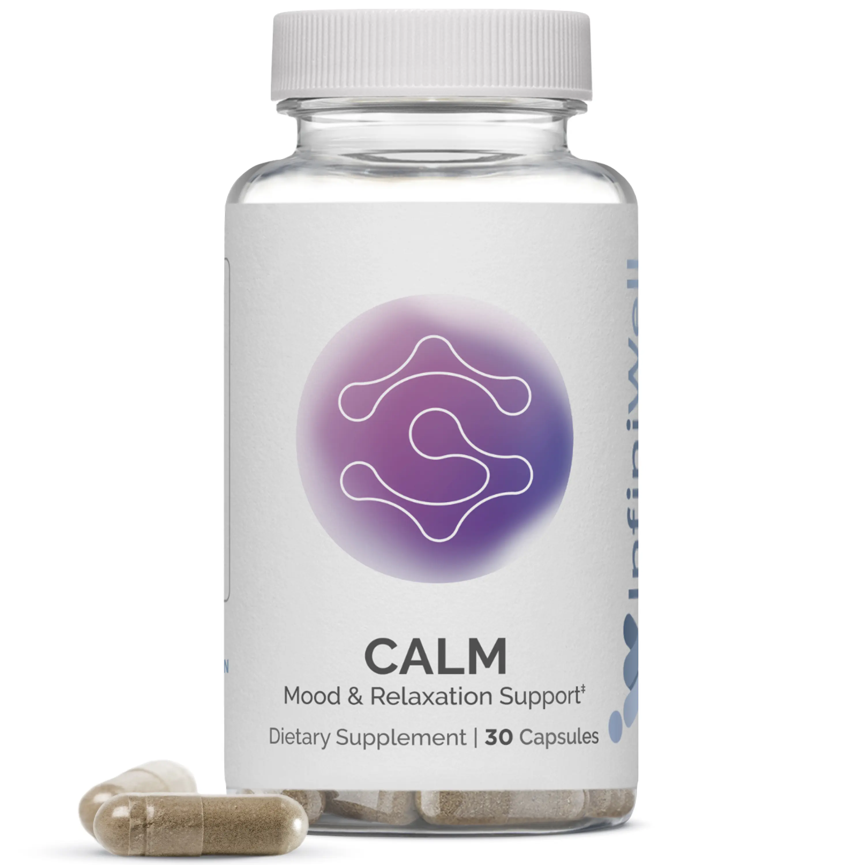 InfiniWell Calm - Mood, Stress & Cognitive Support Supplement with L-Theanine, Bacopa monnieri & DHH-B - Relaxation, Focus & Mental Clarity