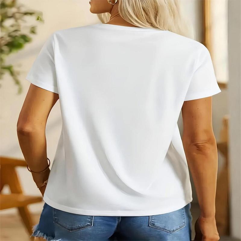 Cute Easter Bunny & Egg Print T-Shirt Happy Easter Holiday Parent-Child Short Sleeve Top