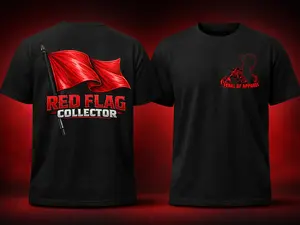 Red Flag Collector Black T-Shirt