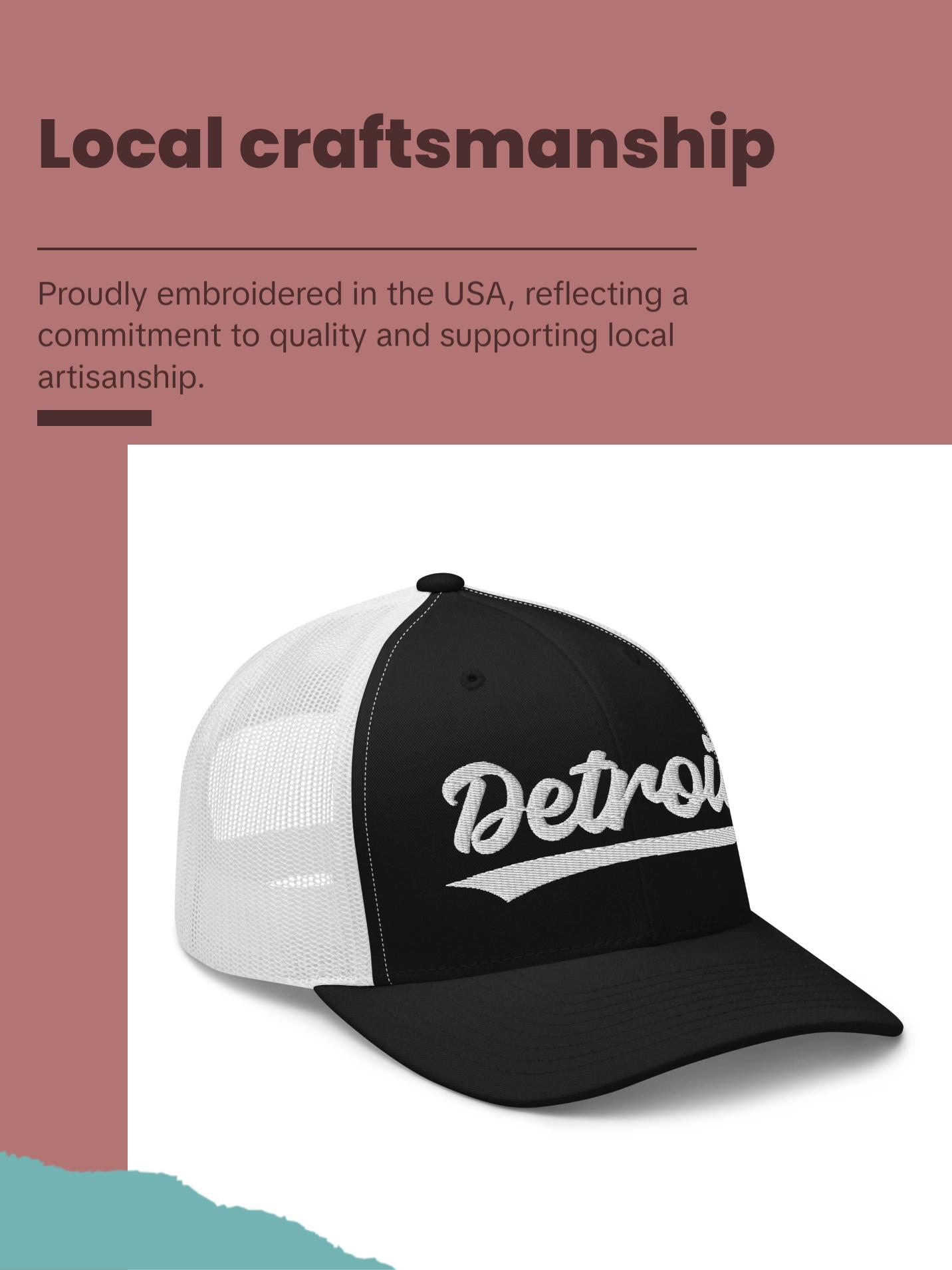 THE WELL KEPT Vintage Detroit Baseball Script Retro Detroit Trucker Cap Hat