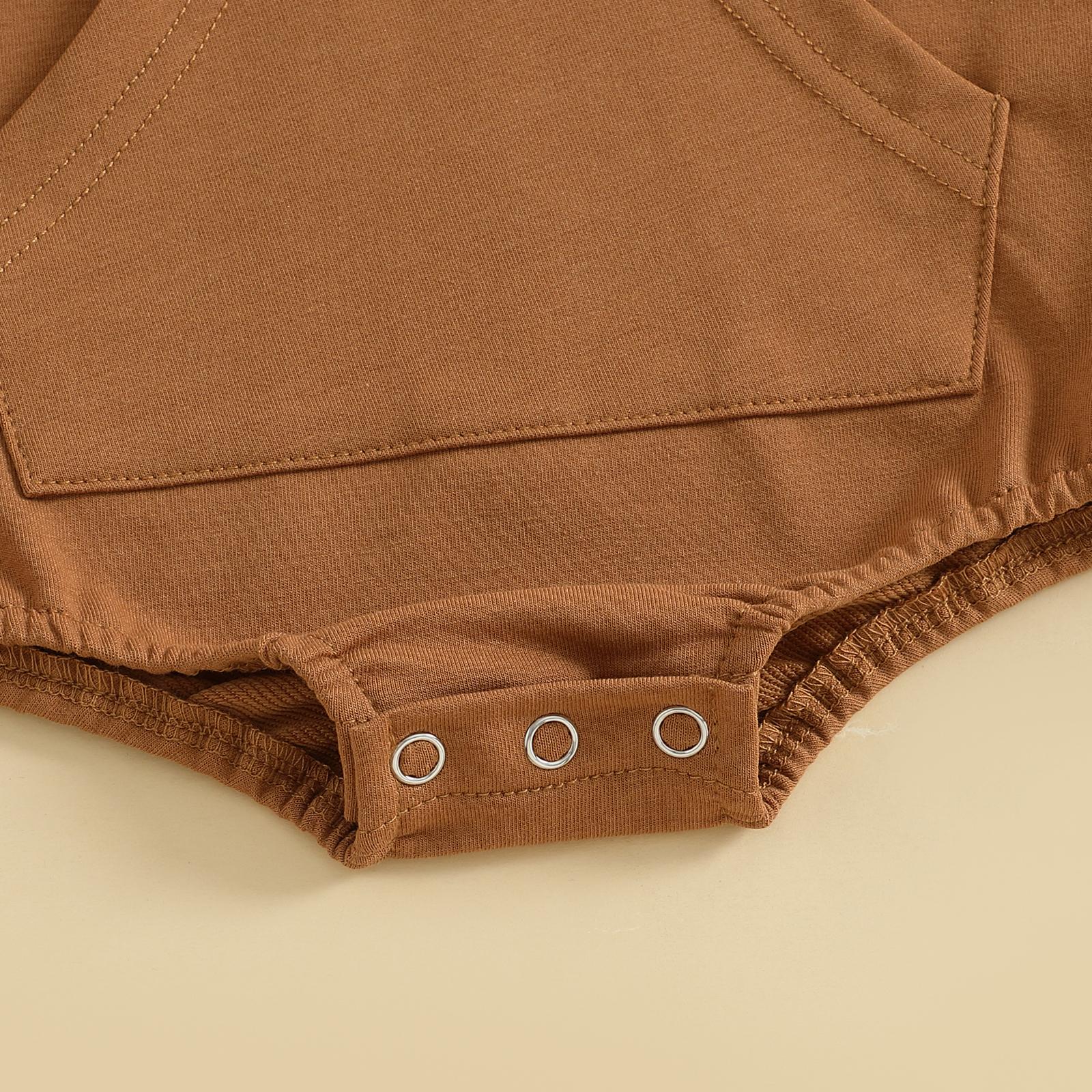 Baby Onesie Newborn Boy Girl Hooded Romper Long Sleeve Front Pocket Solid Color Bodysuit Infant Spring Fall Romper Toddler Outfit Cute, Newborn Baby Stuff