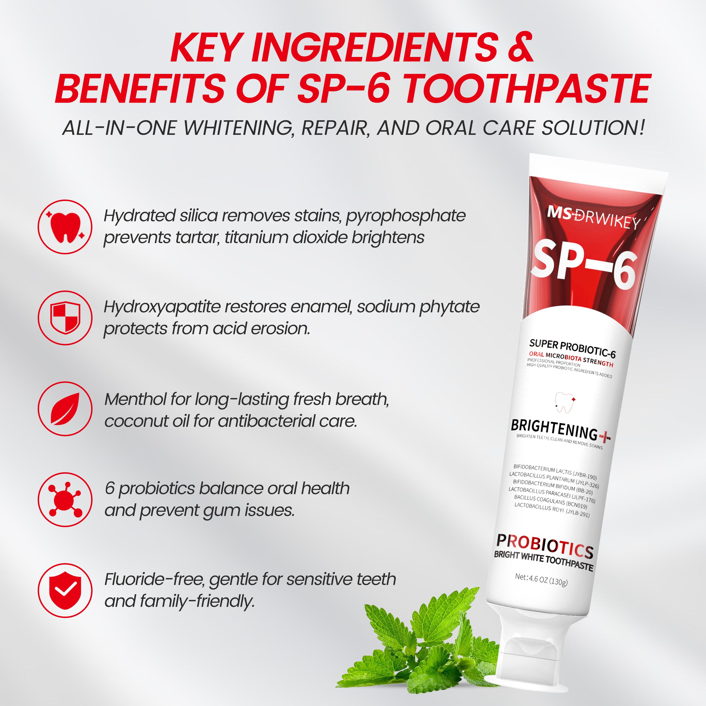 MSDRWIKEY 3-Pack Toothpaste Combo | 7Pro Fresh Formula | Fluoride-Free Enamel Repair & Sensitive Teeth Care | Fresh Mint