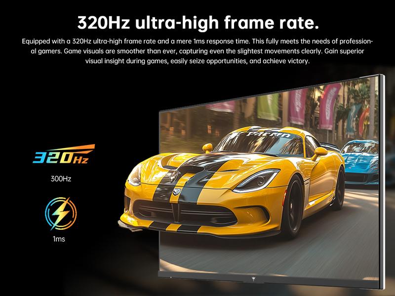 KTC 27" 2K Native 300Hz HDR400 Fast IPS White Gaming Monitor, QHD 2560*1440 Supports OC 320Hz, GTG of 1ms, 144% sRGB High Brightness 450cd/㎡, Low Blue Light, Flicker-Free, Original Rotatable Stand, VESA Wall Mount Compatible, H27E6