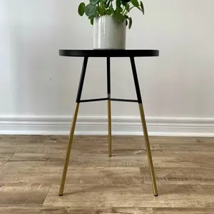 Black Gold Metal Side Table