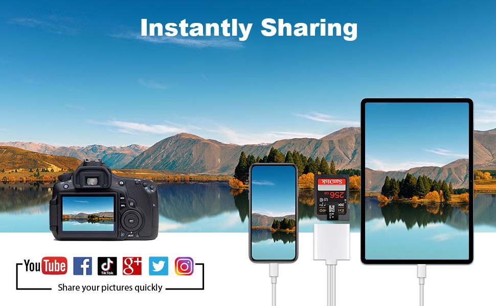 USB-C & Lightning Dual Interface SD Card Reader for iPhone/iPad, Plug-and-Play Memory Card Adapter for SD/TF/SIM Cards, Compatible with iPhone, MacBook, and USB-C Laptops, Ideal Digital Camera Accessory