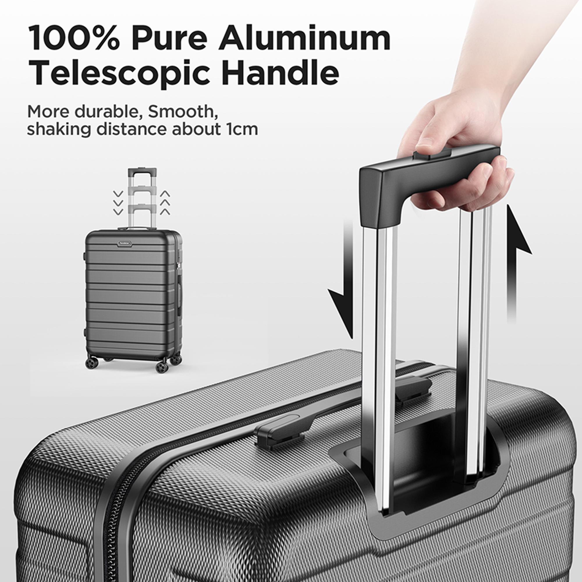 Famistar 11-Piece Luggage Set 4 Hard Shell Suitcases with Spinner Wheels & 7 Toiletry Bags Lightweight 100% ABS Construction Combination Locks Included