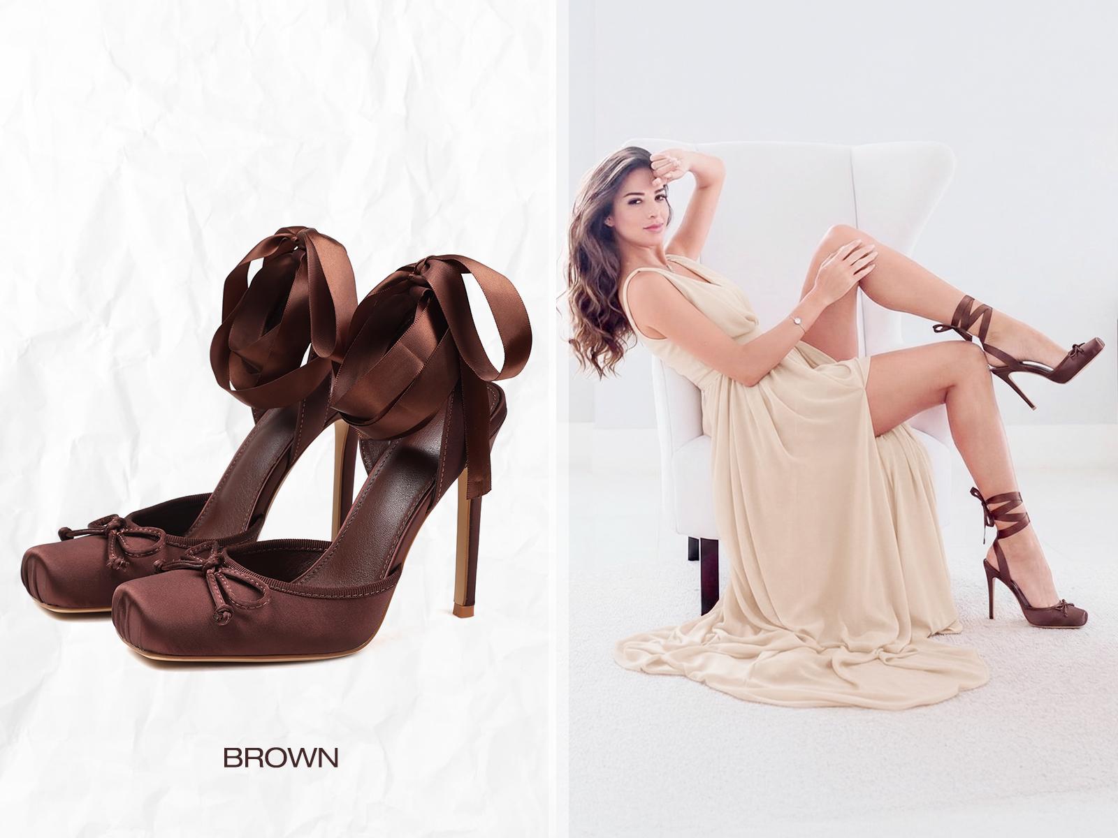 CYNLLIO Womens Satin Ballet Heels Closed Square Toe Elegant Lace Up Bownot Ribbon Ballerina Stilletto Heeled Sandals Cute Ankle Strap Slingback Pumps Strappy Mary Janes Slip On Comfy Wedding Party Casual Work Dating Fashionable Spring Heel Ballerina Heel