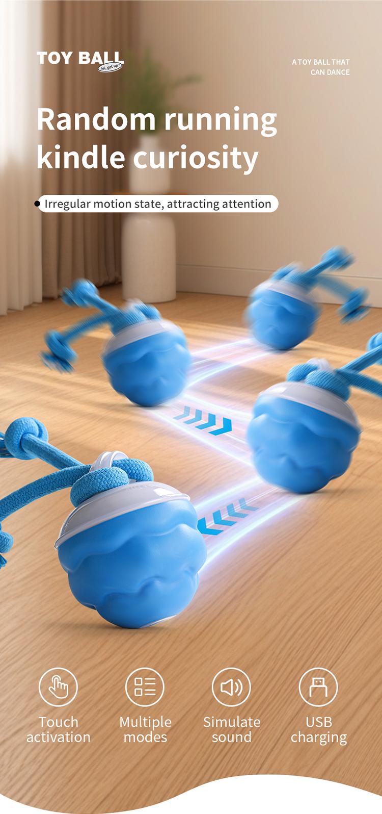 Interactive Dog Toys with Motion Activated, Squeaky Dog Toy Active Rolling Ball, Ball for Daily Training,Used for small dogs and cats , pet accessories, cute pet toys(2.95*2.95*4.33inch)