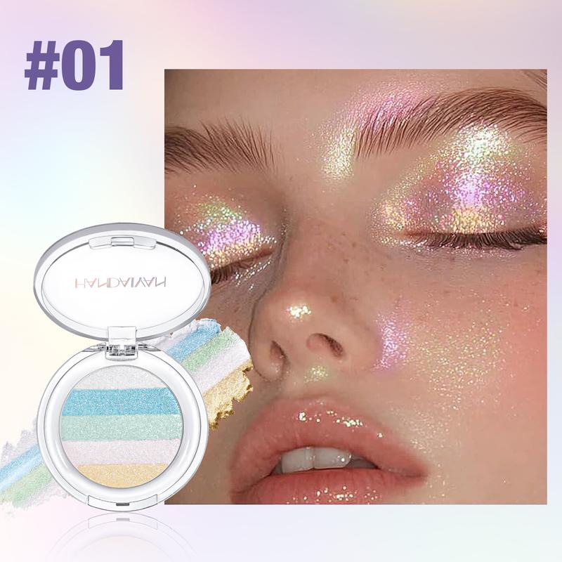Chameleon Diamond Rainbow Eyeshadow, Multichrome Face Highlighter Palette, Multi-use, Long Lasting, High Pigment, Metallic Glitter Sparkling Eyeshadow Eyes Makeup Highlighter