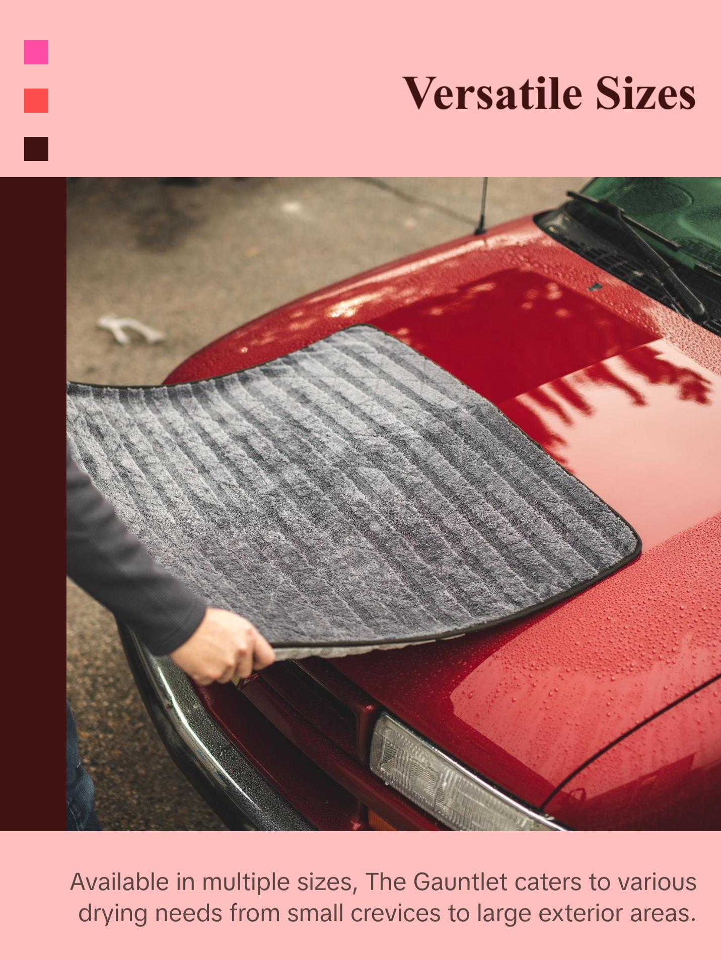 The Rag Company - Gauntlet Car Drying Towel - 70/30 Korean Microfiber, Dries Faster Without Scratching