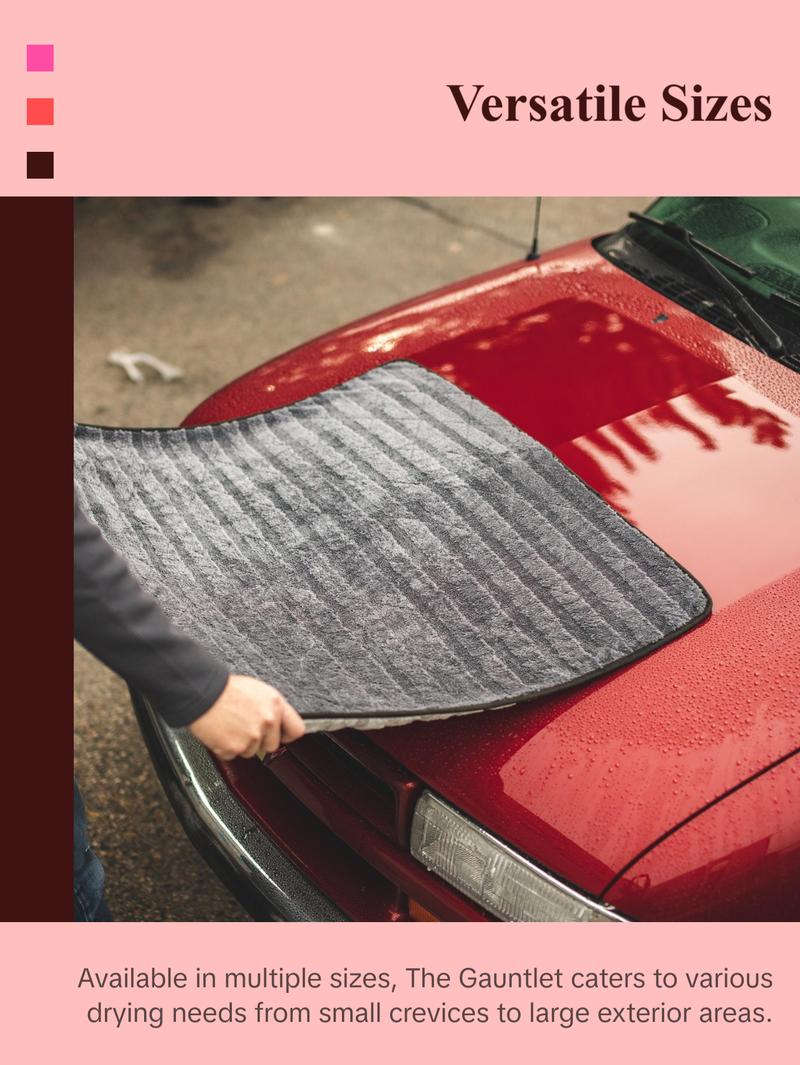 The Rag Company - Gauntlet Car Drying Towel - 70/30 Korean Microfiber, Dries Faster Without Scratching