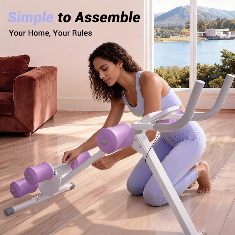 UMAY Ab Workout Machine, Adjustable Ab Trainer for Abs Workout at Home Gym, Foldable, Knee Protection, Abdominal Trainer for Stomach Workout