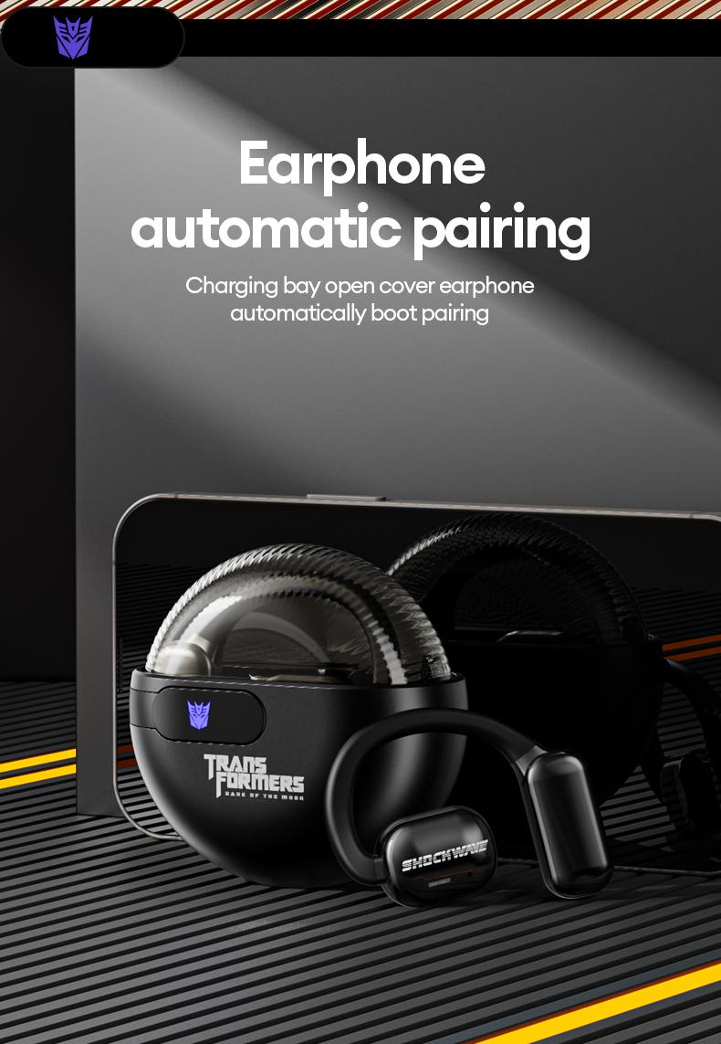 TRANSFORMERS TF-T09 Open Wireless Headphones with 2025 Bluetooth 6.0, 360° Stereo Sound, HD Voice Calls, Ergonomic Comfortable Design, Wireless Earbuds for Music & Phone Calls