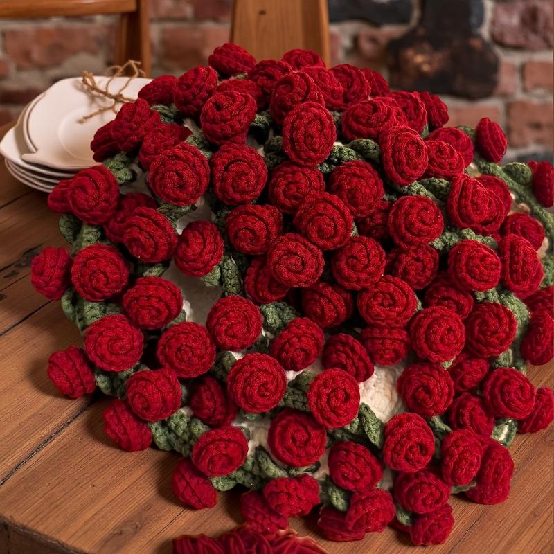 Finished Flower Bouquet Blanket,Handmade Crochet Flower Blanket, Rose Bouquet Blanket, Soft Knitted Throw Rose Blanket, Romantic Gift for Birthday Wedding Valentine’s Day Mother's Day Christmas for Mom Girls and Sisters