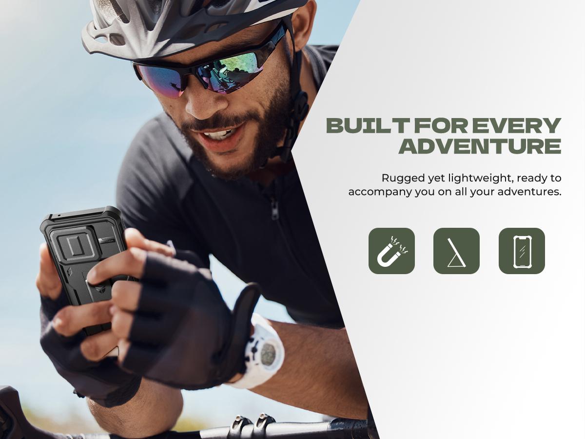 Dexnor for Motorola Moto Edge 2025 Case, [2 Front Frame] [Built-in Magnetic Slide Camera Cover & Kickstand] Heavy Duty Protection Shockproof Phone Case with Screen Protector, 6.7 inch