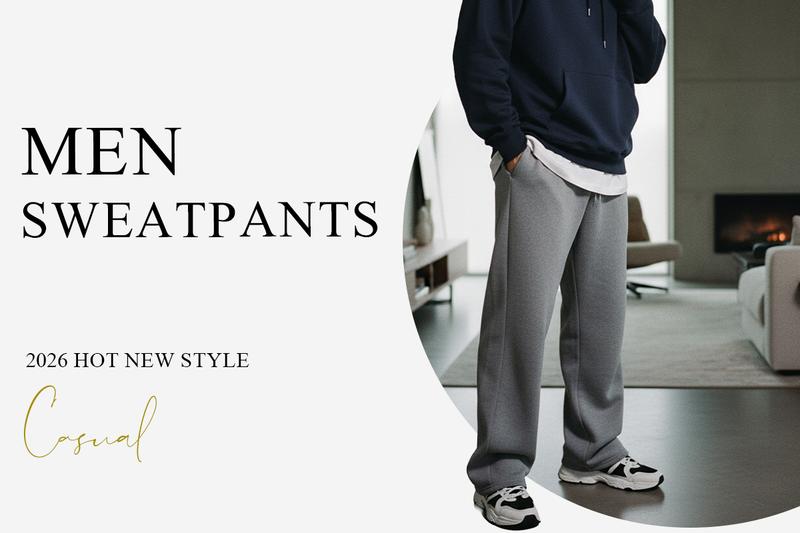 JMIERR Mens Baggy Sweatpants Drawstring Stretch Loose Fit Wide Leg Sweat Pants with Pockets