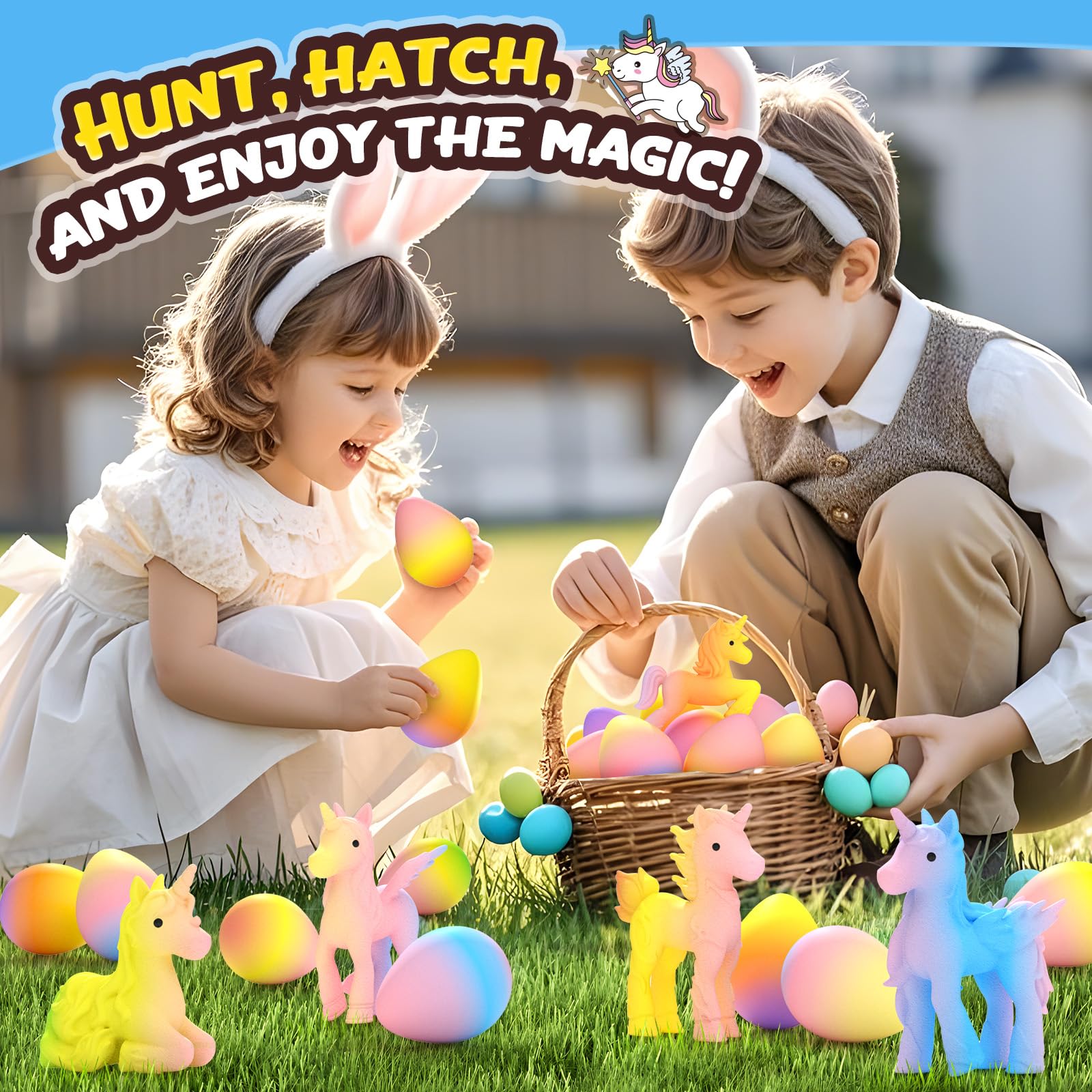 Summervibes 6 Pack Hatching Growing Unicorn Eggs Rainbow Colorful Eggs with 6 Unique Unicorns for Safe Fun & Magical Transformation - Perfect for Christmas & Birthday Gifts