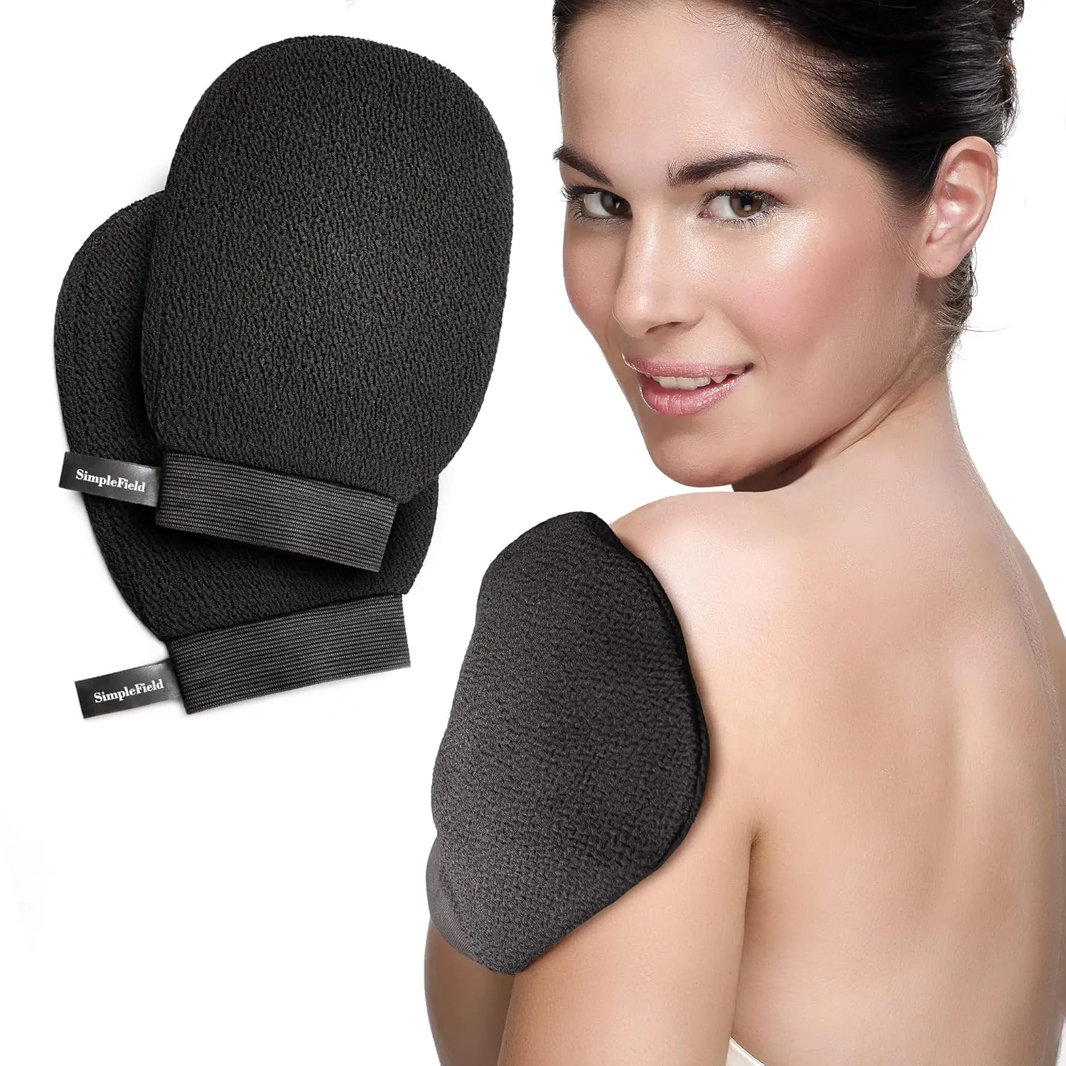 Korean Kessa Exfoliating Mitt (2-Pack) - 100% Viscose Bath Shower Hand Accessory for Deep Exfoliation, Skin Smoothing, Personal Care Convenience, Accessories, Beauty Products, Convenient, Smooth Skin, Viscose Fiber, Oil Absorbing, Two Piece Set