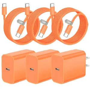 Type-C Charger for iPhone 17/16/15 Pro Max 20W Type C Fast Charging Adapter with 10FT C Type Data Cable Compatible with iPhone 17/17 Pro Max/16/16 Pro Max/15/15 Pro/iPad/Samsung Devices