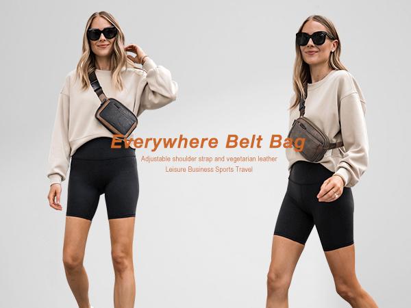 CLUCI TikTokShopSpringGlowUp Belt Bag for Women, Mini Everywhere Crossbody Waist Bag Adjustable Strap, Vegan Leather Women's Fanny Pack Bum Bag Gift