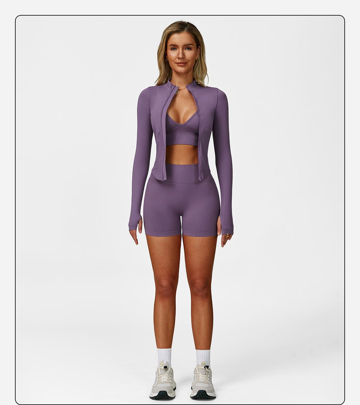 MFVIM Women's Sports Three-Piece Set Impact Compression High Waist Butt Lifting Yoga Pants for Running Yoga Everyday Workouts SpringStatements