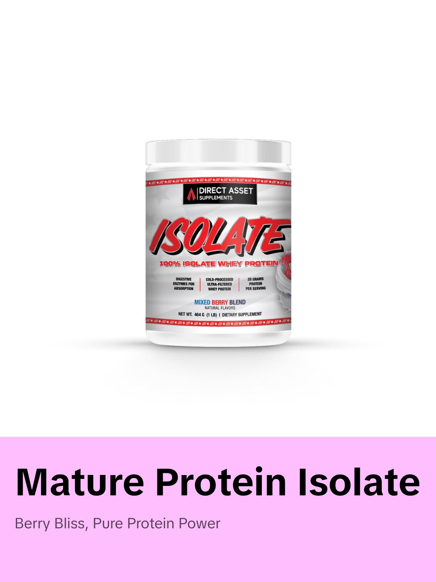 Direct Asset Whey Isolate Mixed Berry Protein 200g - Mixed Berry Blend for Dietary Supplementation, Ideal for Fitness and Health