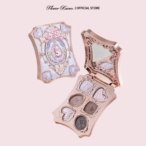 Flower Knows Bunny Garden Collection 6-Color Makeup Palette, Velvet-Matte Perfection, Soft-Focus Finish, Effortless Glide & Blend, All-Day Comfort, #sohochic, Ideal for Christmas gift, Black Friday