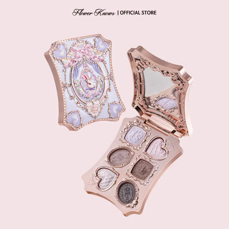 Flower Knows Bunny Garden Collection 6-Color Makeup Palette, Velvet-Matte Perfection, Soft-Focus Finish, Effortless Glide & Blend, All-Day Comfort, #sohochic, Ideal for Christmas gift, Black Friday