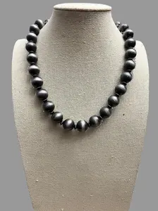 Western Faux 12mm Sterling Pearl with Saucers Necklace - 18 Inch