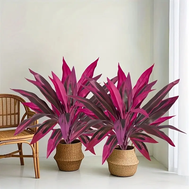 2 Pack Weatherproof Plastic Oversized Lifelike Artificial Outdoor Flowers, Home Decor Blooms Ideal for Garden, Patio, Porch Railing