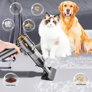 Car Vacuum Cleaner, 4 in 1 Portable Vacuum Cleaner & Air Duster, 16000Pa Brushless Motor Handheld Vacuum Cordless with 2000mAh Battery, LED Light, Multi-Nozzles for Car, Home, Office, Keyboards