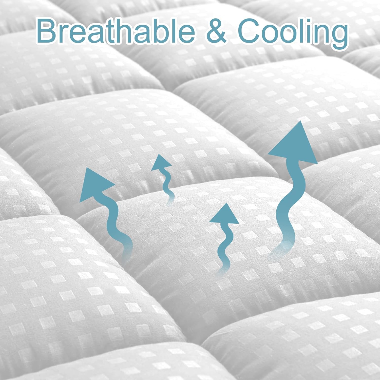 WeCharmer Mattress Pad Protector（500GSM）– Quilted Fitted Cooling Breathable Soft & Fluffy Mattress Topper Cover with 8-21” Deep Pocket – Comfortable Bedding Mattress Protector for Cooler Sleeping