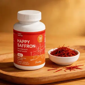 Saffron Extract Capsules 90 Count with Curcumin & Zinc | Supports Mental Focus, Restful Sleep & Daily Productivity | Gluten-Free Dairy-Free Egg-Free