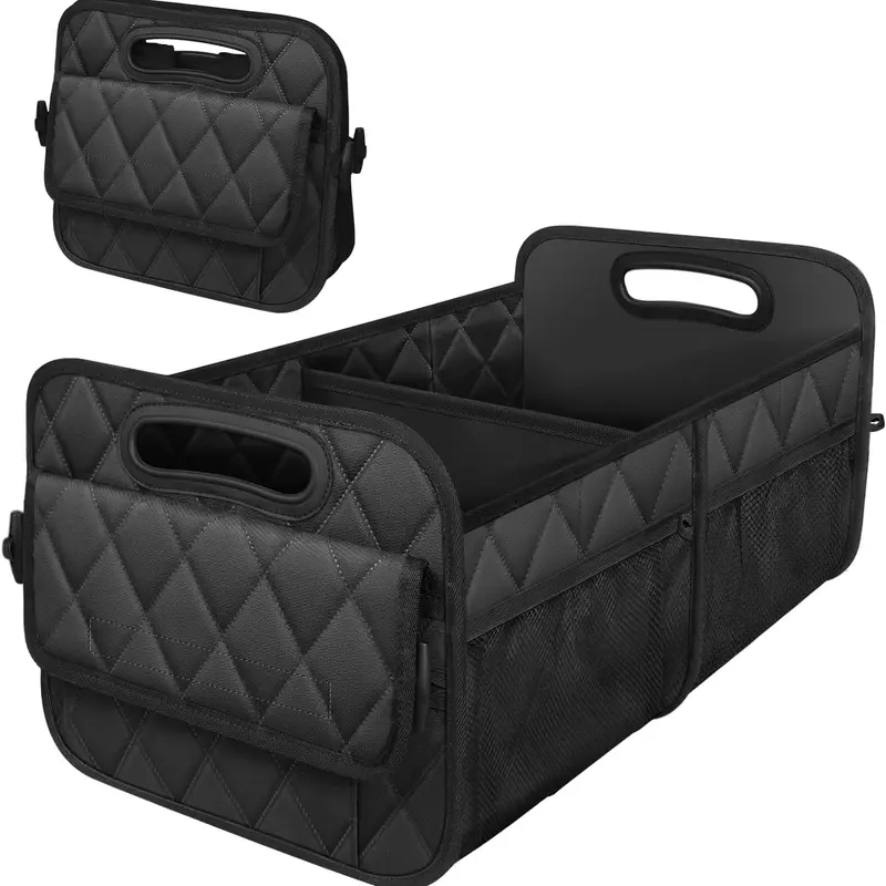 ToolUpgrade 50L Foldable Car Trunk Storage Box - 3D Wear-Resist Durable New Material Auto Interior Stowing Solution, Auto Accessories, Vehicle Accessory for SUV & Sedan, Sorts Car Tools, Books, and Clothes