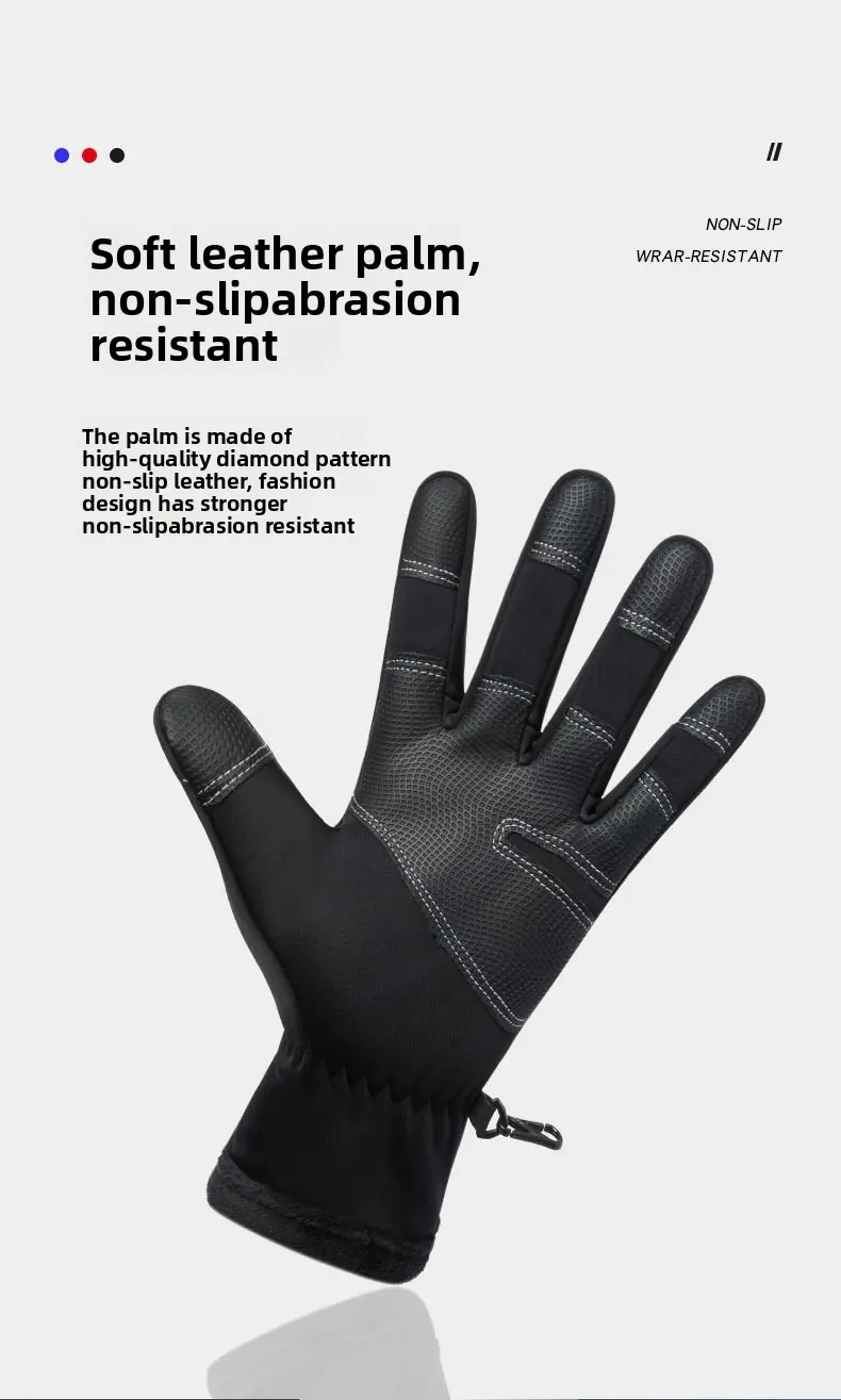 Outdoor Winter Gloves, Touchscreen andWindproof Full-Finger Gloves for Sports, Travel,and Daily Activities,Men's And Women's Fleece Gloves