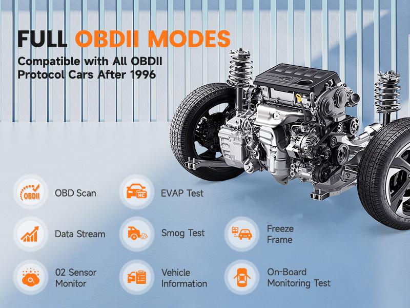 Ancel Echo OBD2 Scanner Bluetooth - All Systems Car Diagnostic Tool,  Bidirectional  Code Reader with Resets,  Battery Registration Wireless OBD2