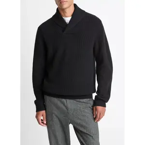 Vince Men’s Shaker Wool-Cashmere Shawl-Collar Sweater