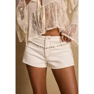 Ranger White Studded Shorts