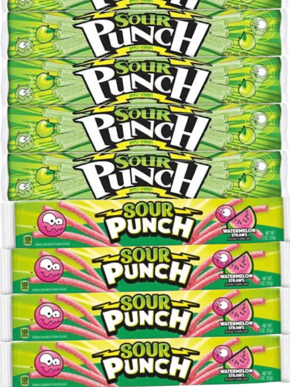 Sour Punch Straws Variety Pack | Apple & Watermelon Sour Candy Straws | NYC Bodega Candy | Retro Sour Candy | 12 Pack – NY Snack Pantry