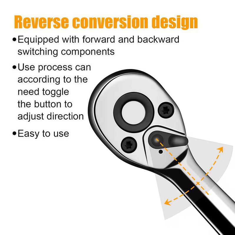 46 PCS Household Car Maintenance Tool Set - Ratchet Torque Wrench and Screwdriver Toolbox, Motorcycle Tire and Hub Maintenance Kit, Portable Bicycle Maintenance Socket Wrench