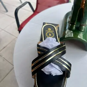 CI women sandals black and gold